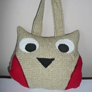 Handmade Children's Travel Pillow Cushion with Handle Toddlers Small Soft Owl